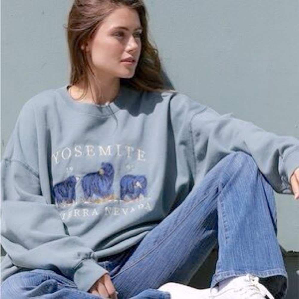 BRANDY MELVILLE John Galt Vintage Yosemite Valley Bear Replica Sweatshirt - Picture 2 of 6